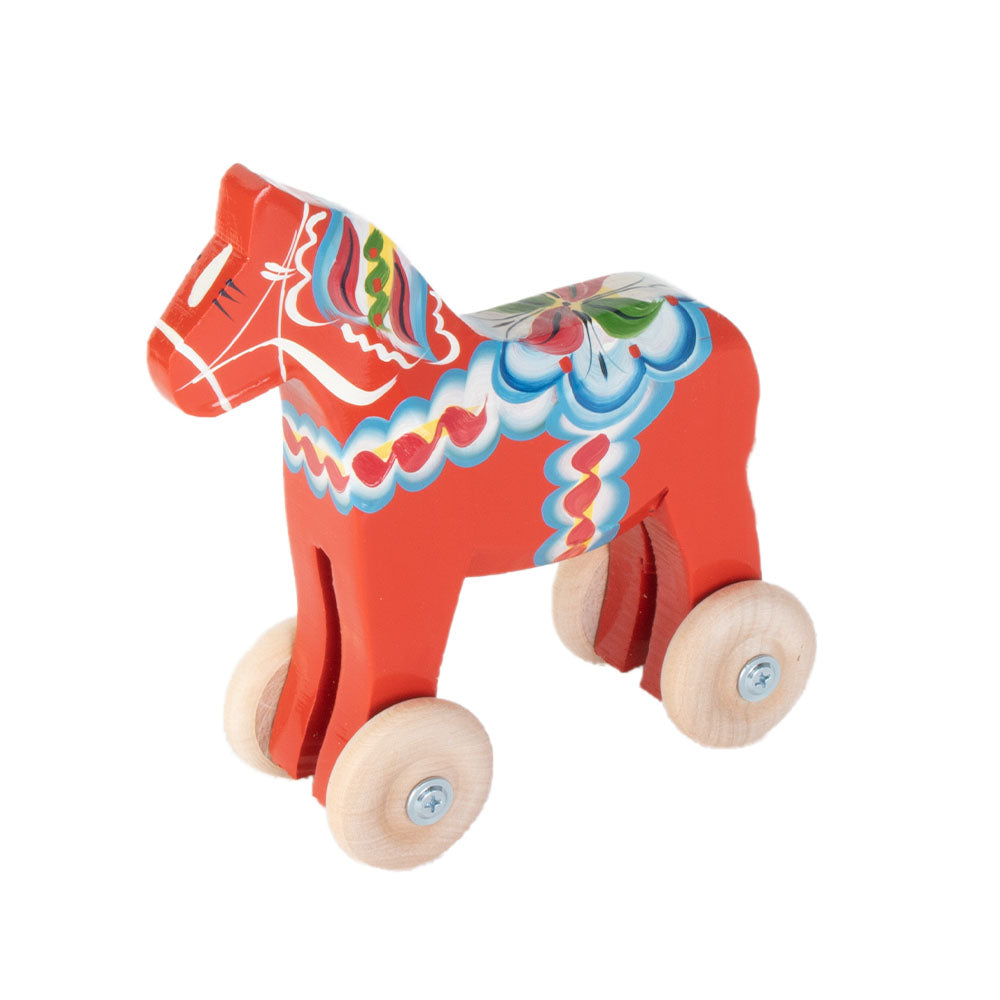 Dala Horse Toy on Wheels
