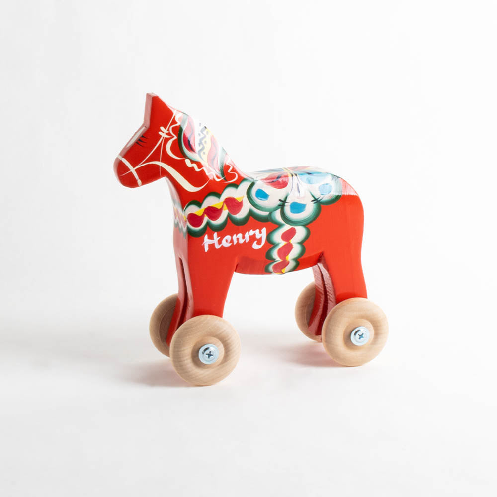 Dala Horse Toy on Wheels