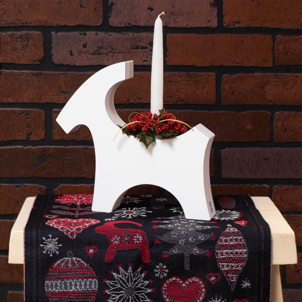 Candle Ring - Holly w/ Wheat Ribbon