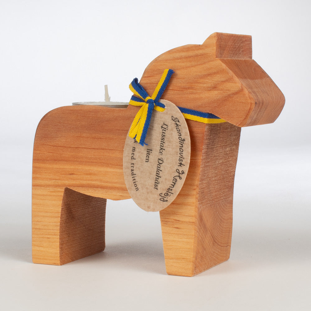 Wooden Dala Horse Tealight Candleholder
