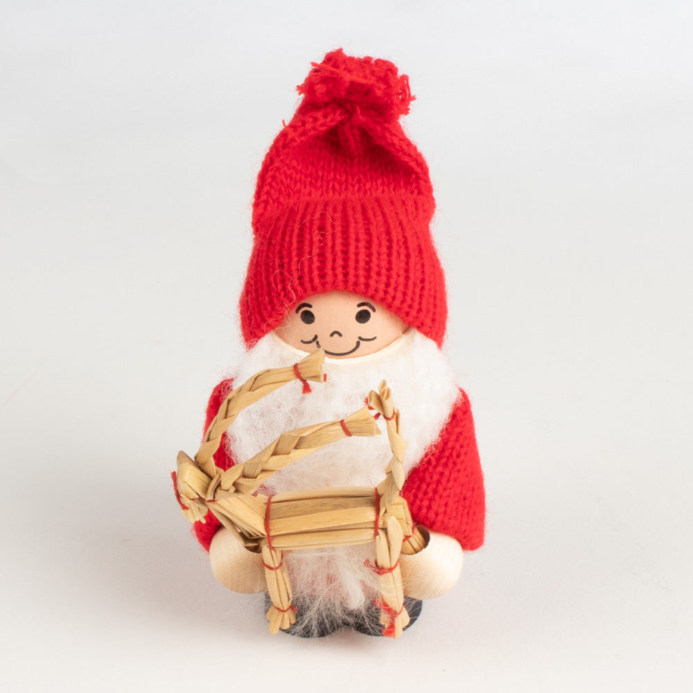 Mini Tomte w/Straw Goat