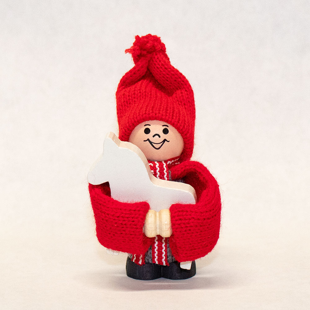 Tomte Boy w/ White Dala Horse