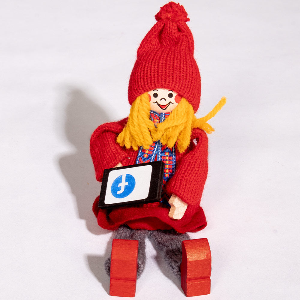 Tomte Girl Sitting with iPad (2021)