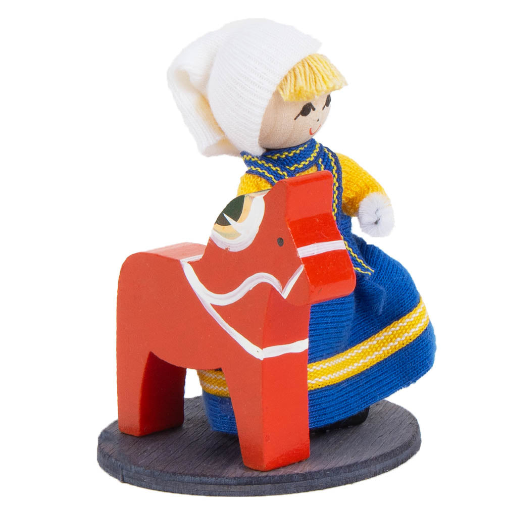 Tomte Girl and Dala Horse on Stand