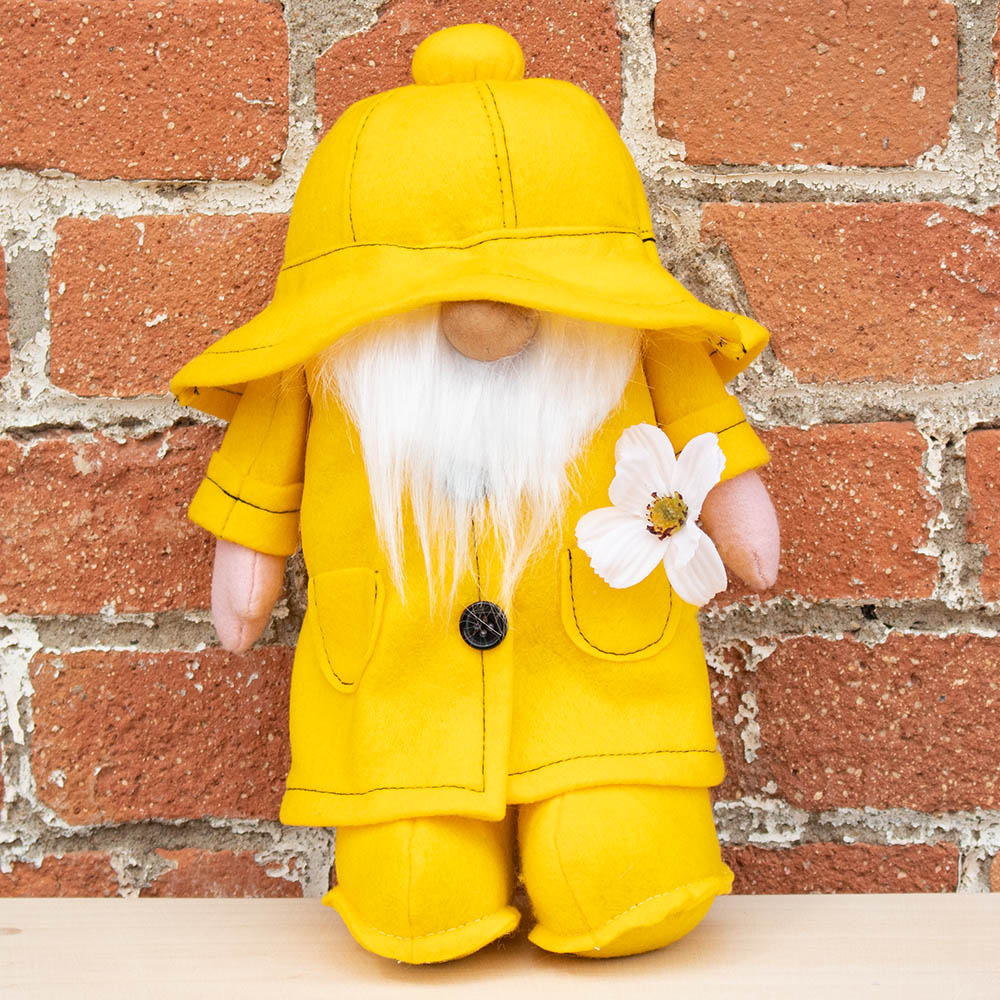 April Showers Tomte - Yellow Boots & Flower