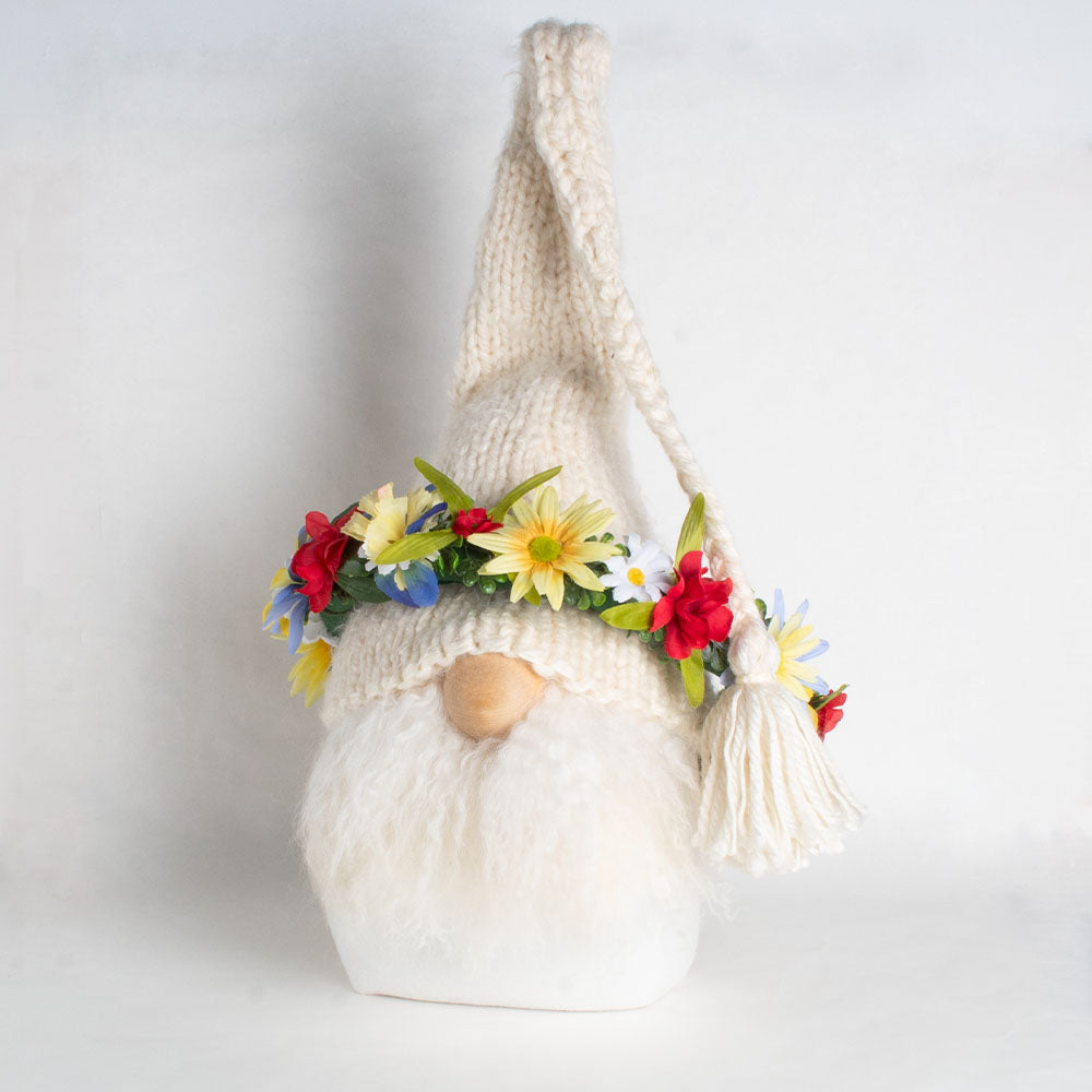 Handcrafted White Midsummer Tomte - Large