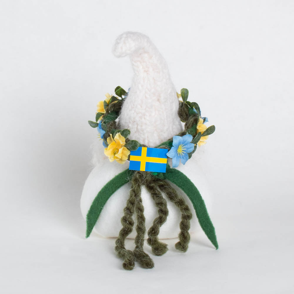 Handcrafted White Midsummer Tomte - Small