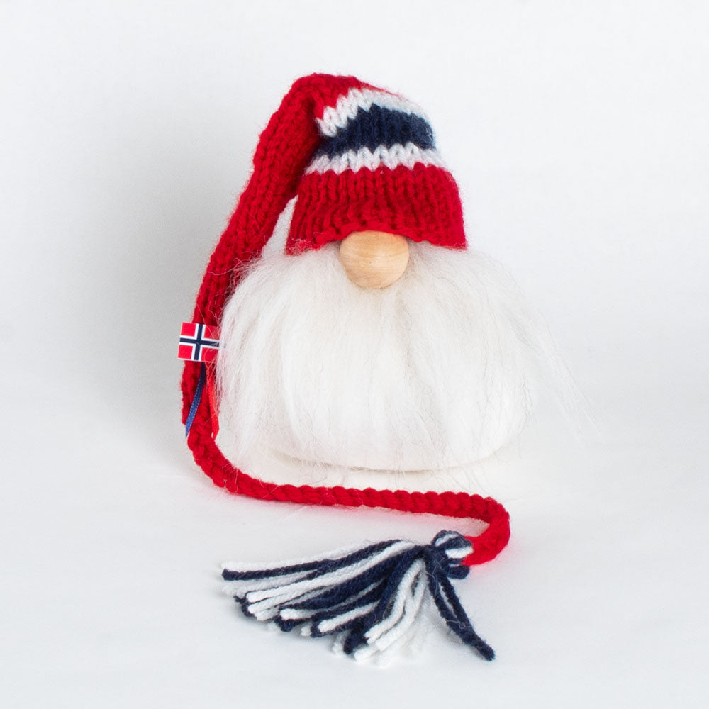 Handcrafted Norwegian Tomte w/ Long Knit Hat
