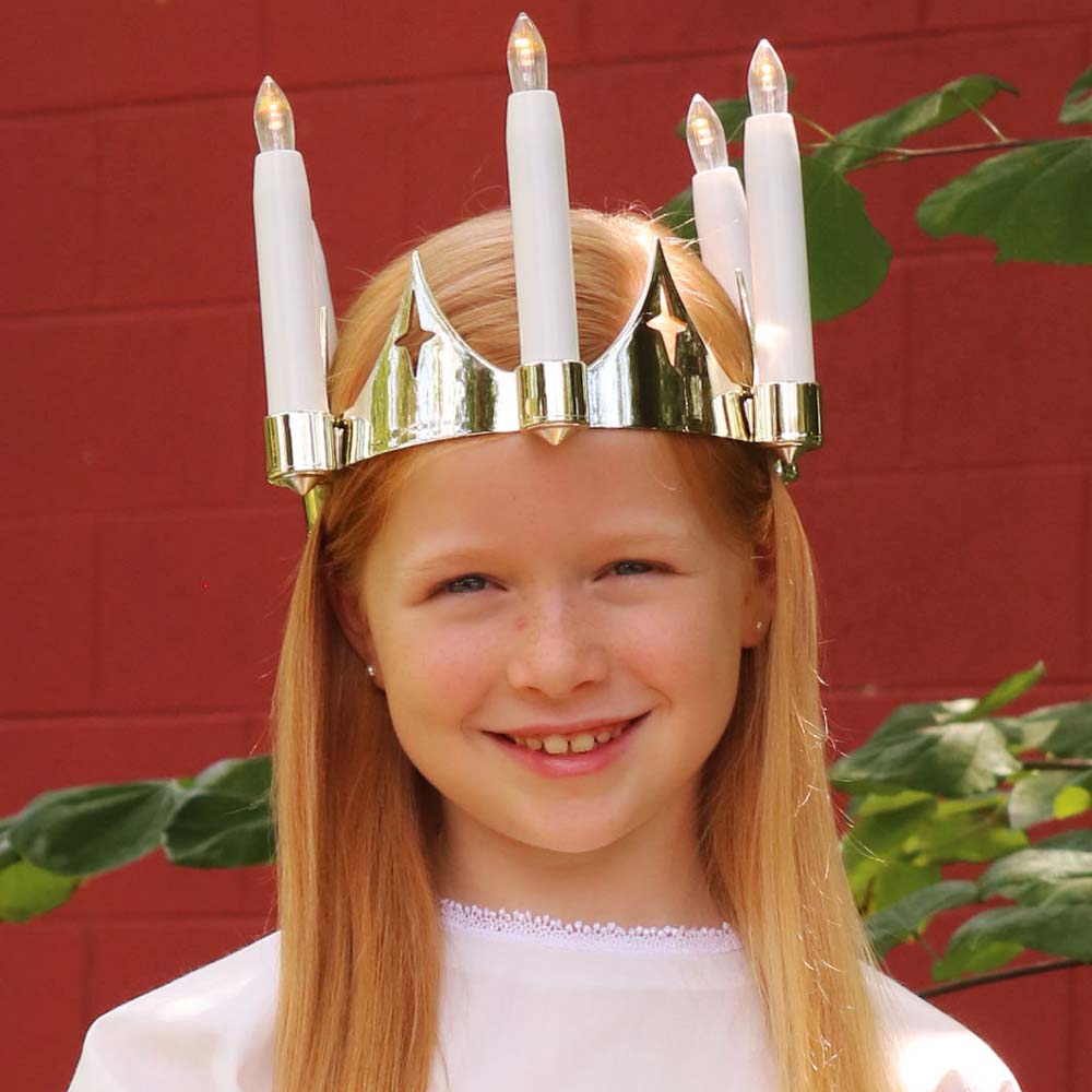 Lucia Crown - Gold, LED lights