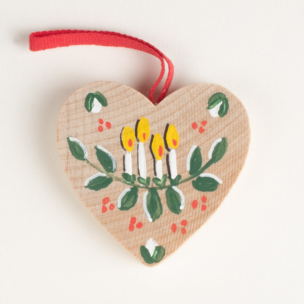 Heart w/Candle Design Ornament