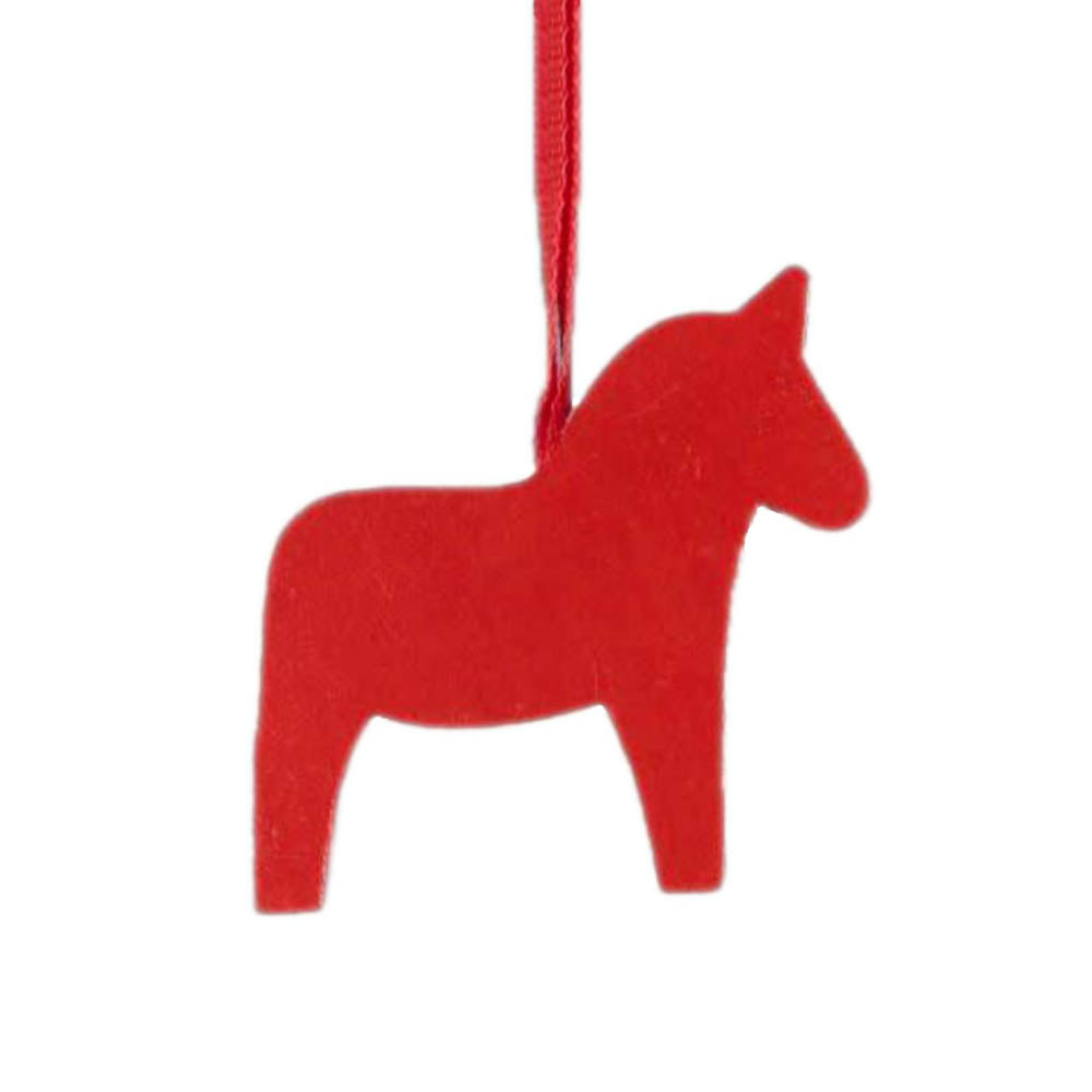 Ornament - Red Wooden Swedish  Dala Horse