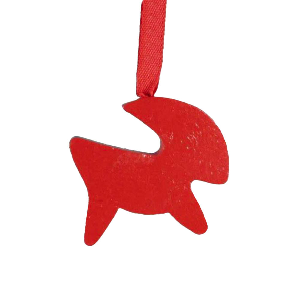Ornament - Red Wooden Swedish Julbock