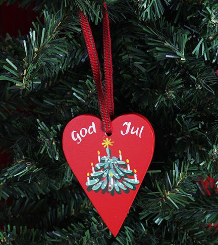Ornament - God Jul Heart