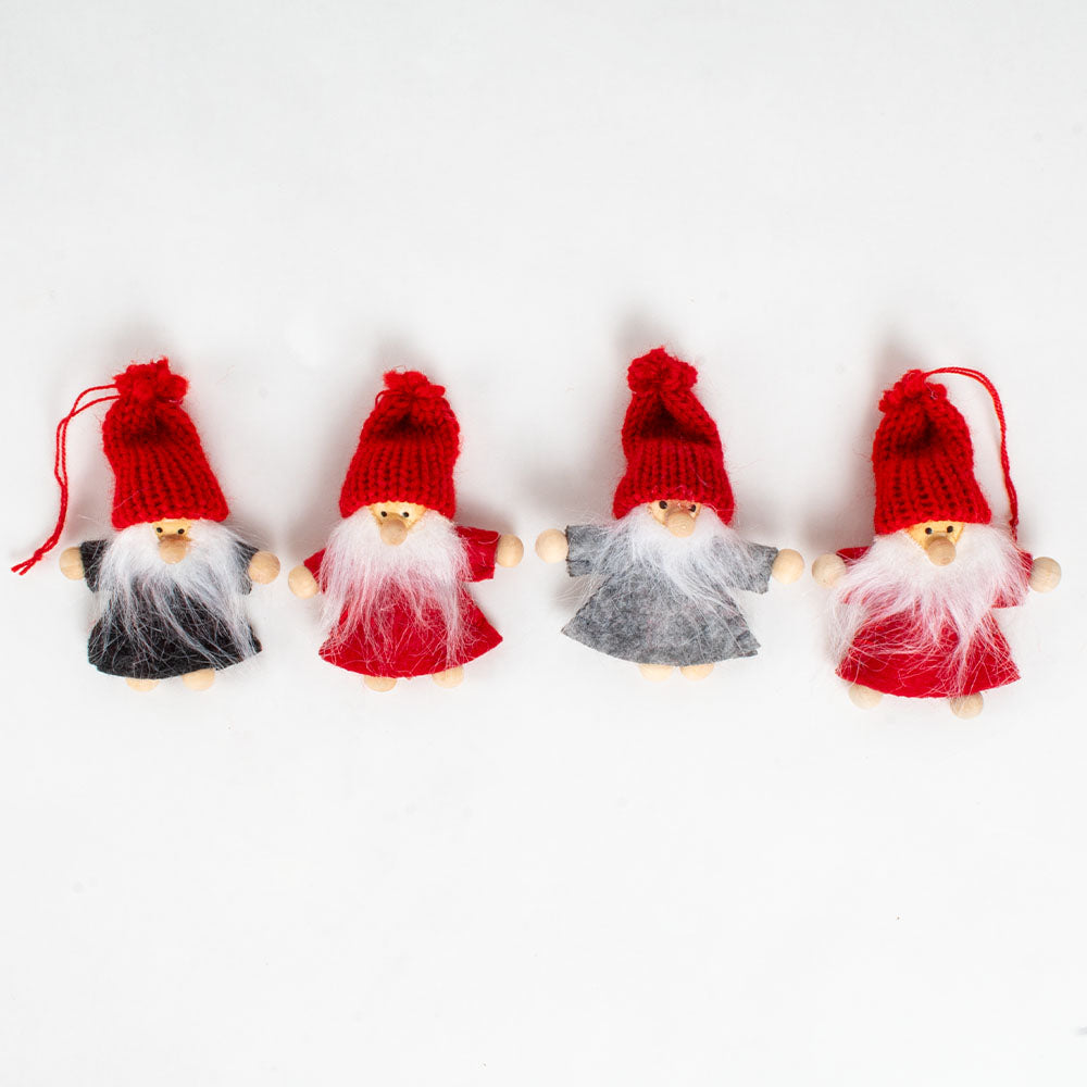 Ornament - Tomte Boys w/ Knitted Hats (Set of 4)