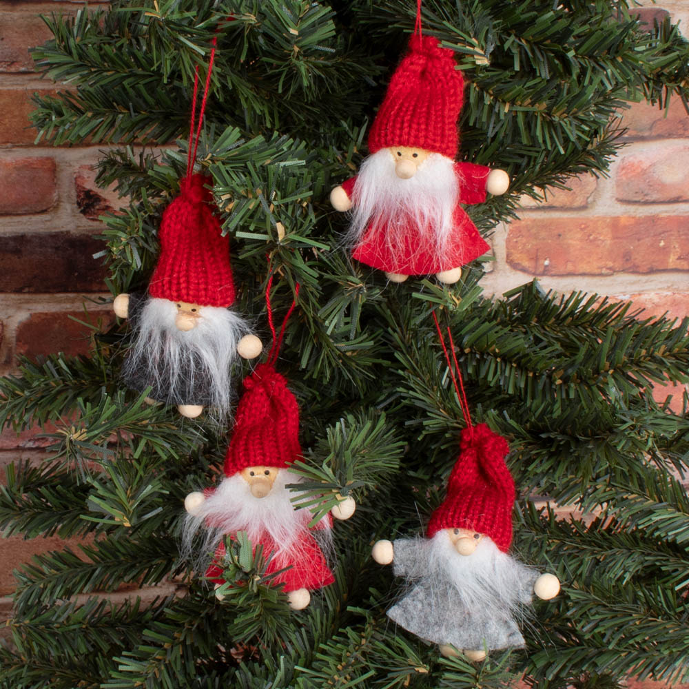 Ornament - Tomte Boys w/ Knitted Hats (Set of 4)