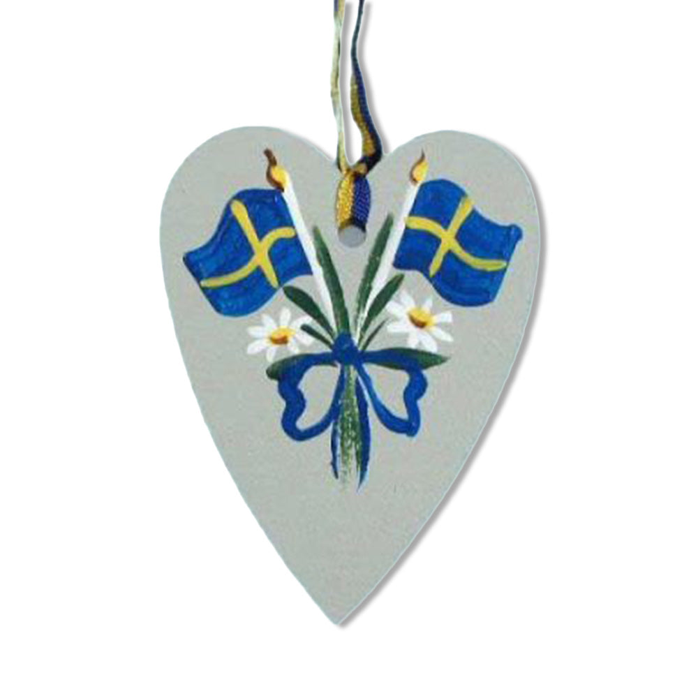 Scandinavian Flag Heart Ornament