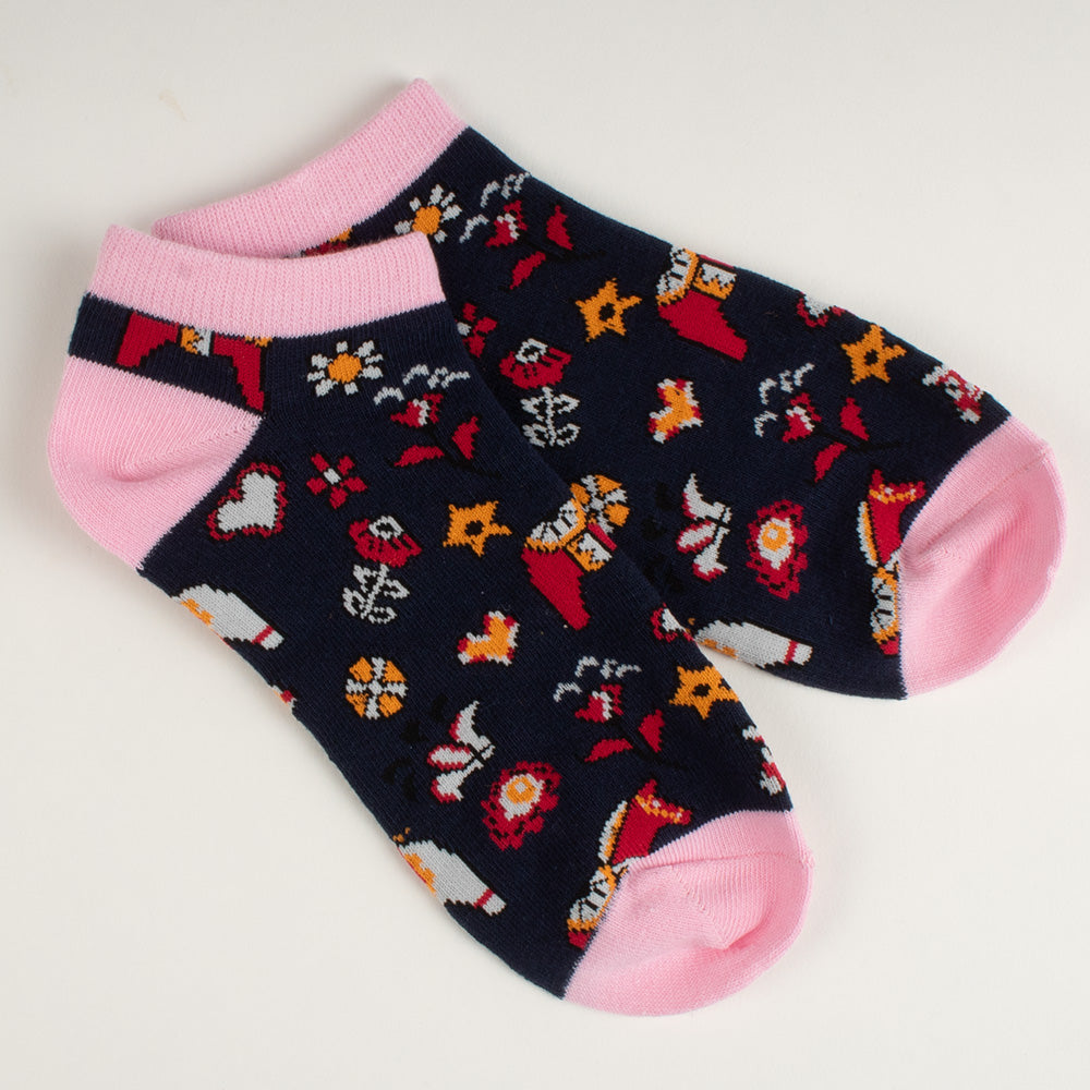 Dala Horse Ankle Socks