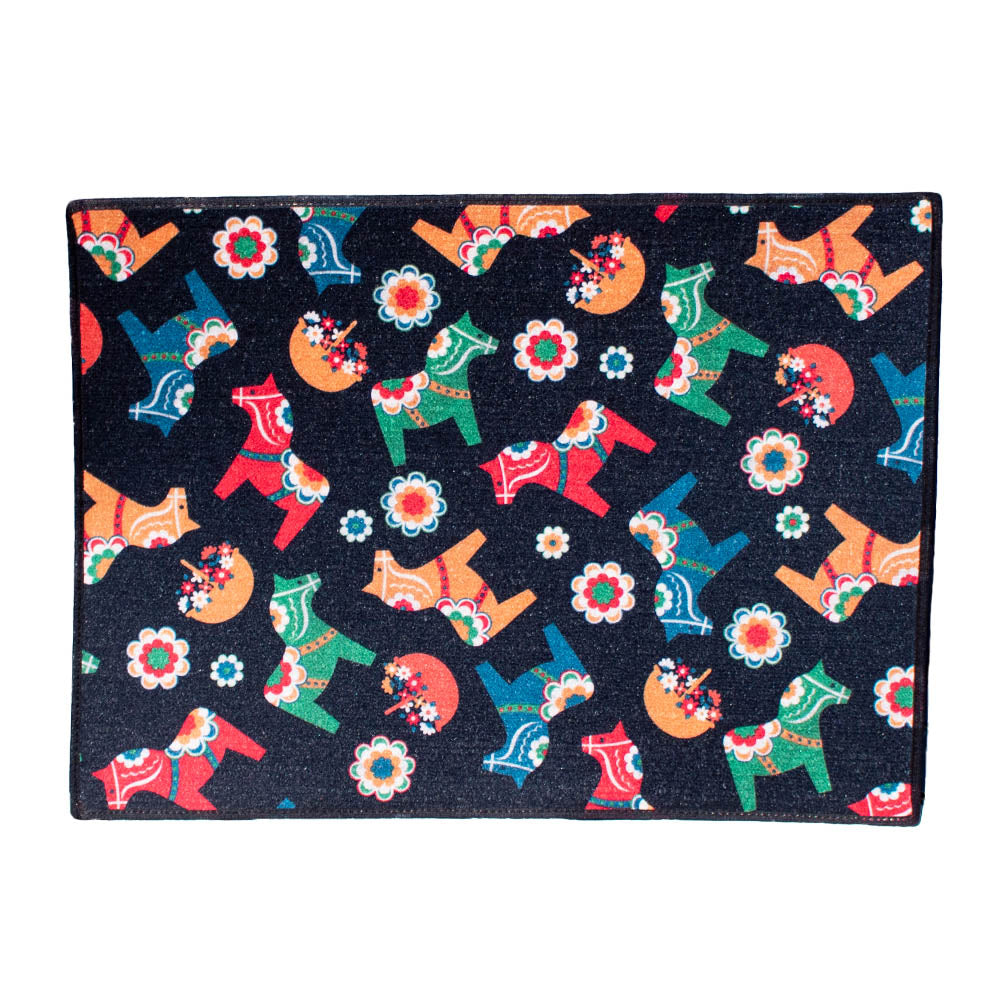 Rug - Dala Horses and Flowers