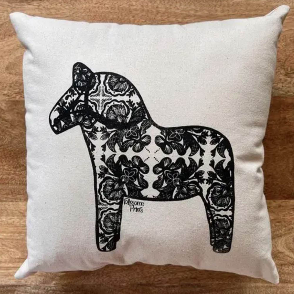 Dala Horse Rosemaling Pillow