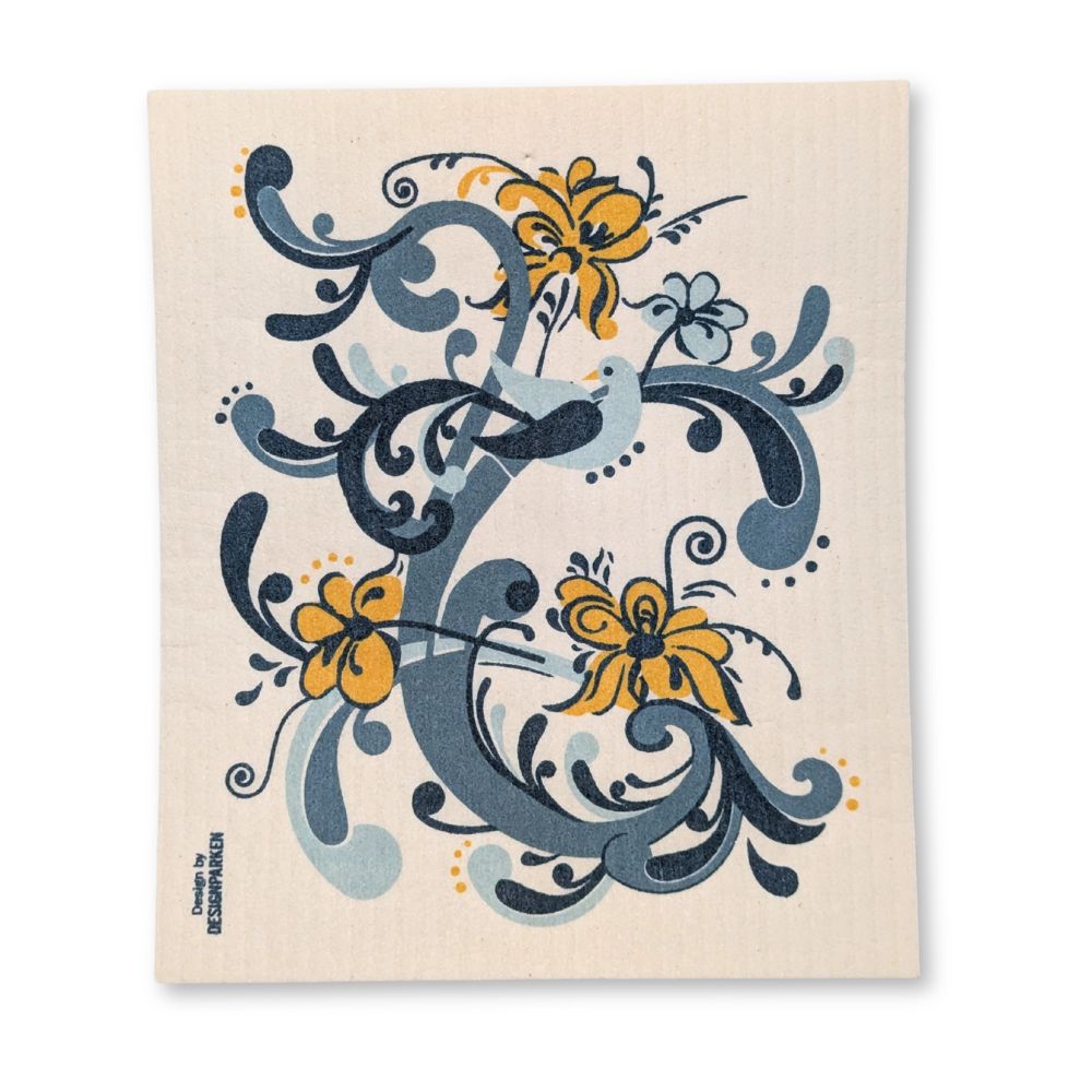 Swedish Dishcloth - Rosemaling