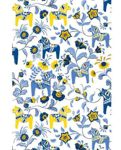 Towel - Blue & Yellow Dala Horses