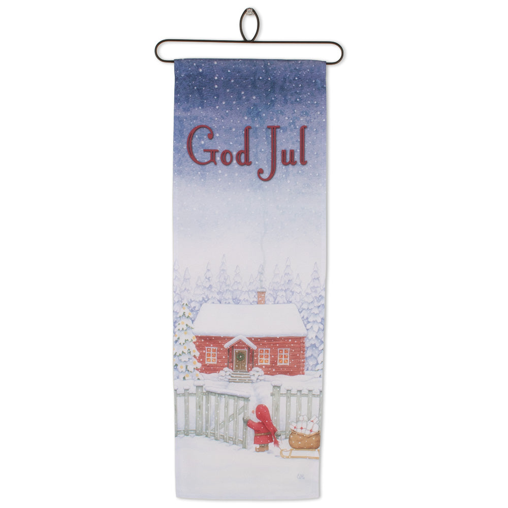 Wall Hanging - God Jul Snowy House