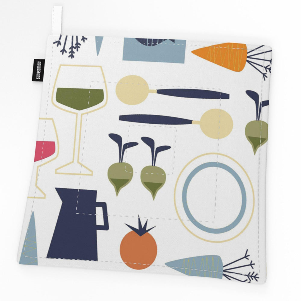 Potholder, Dinner, blue