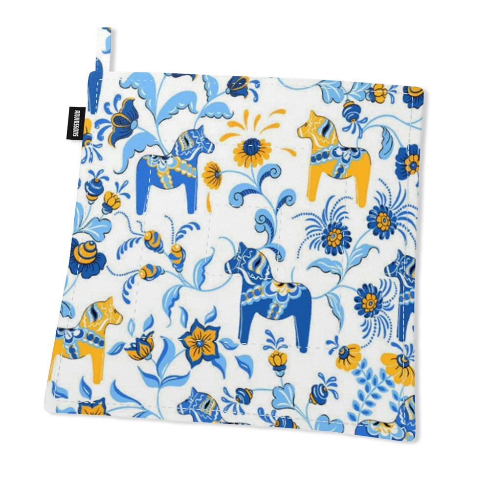 Potholder - Multi Dala Horse Blue/Yellow