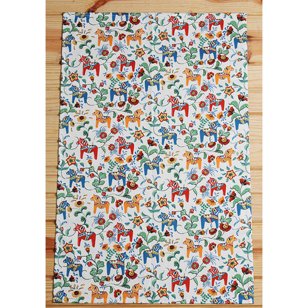 Towel - Multi Dala Horses, Cream