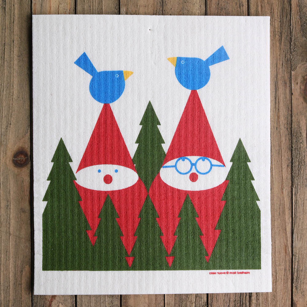 Dishcloth - Tomtes & Birds