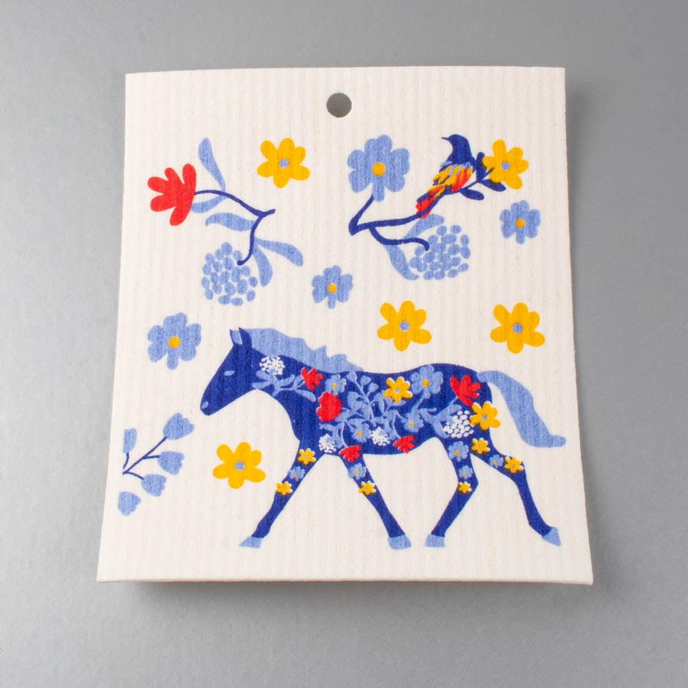 Dishcloth - Horse, Bird & Flowers