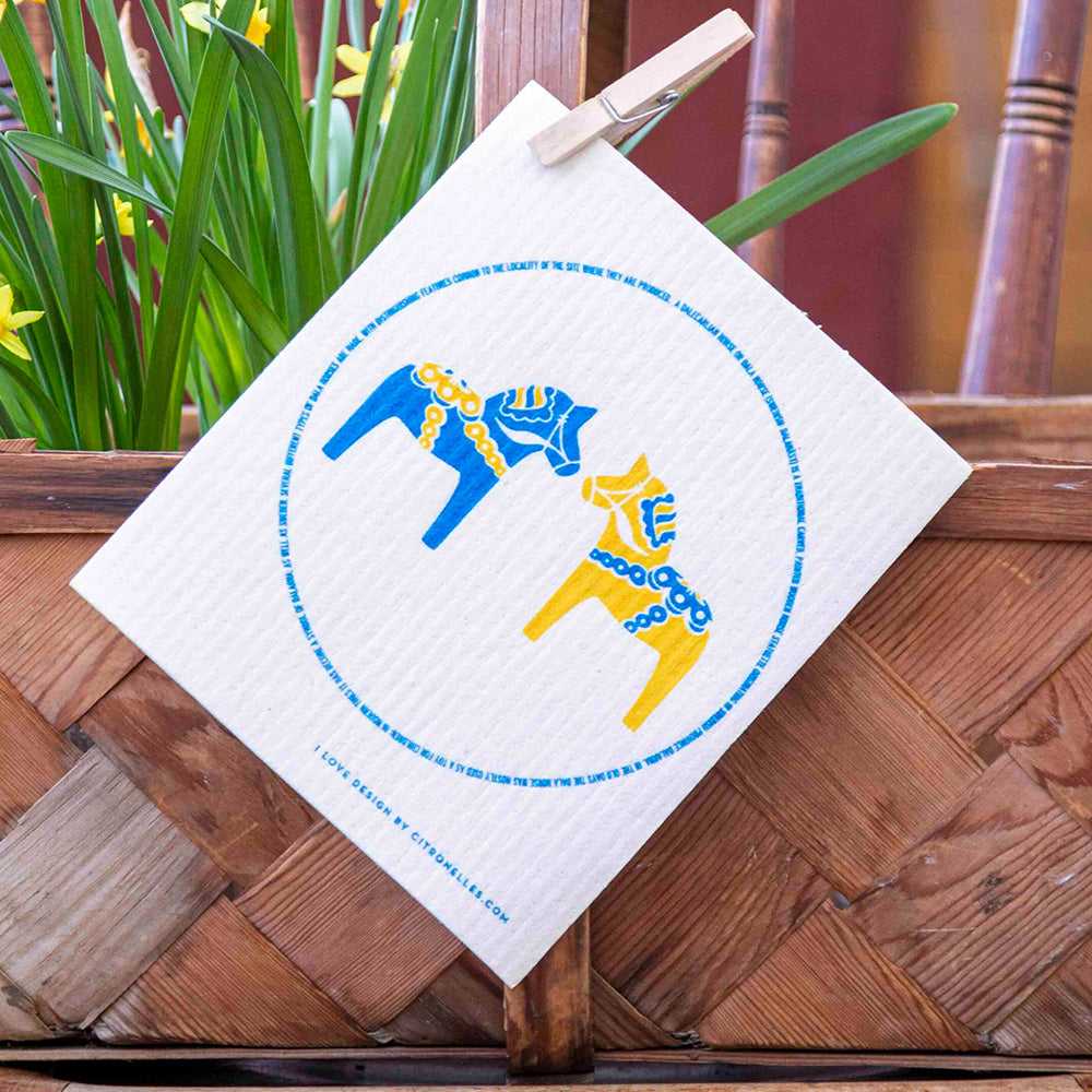 Swedish Dishcloth - Two Horses