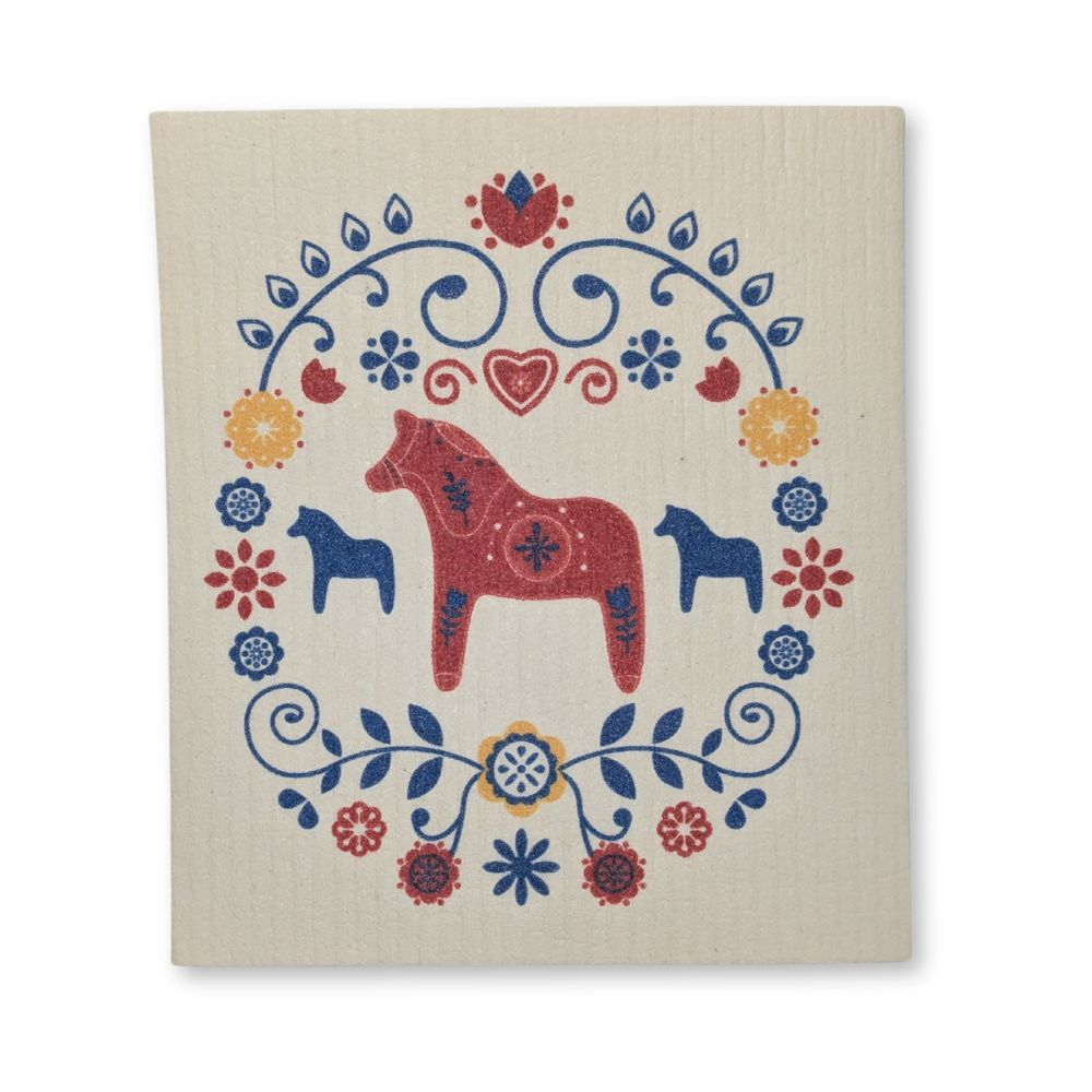 Swedish Dishcloth - Dala Wreath