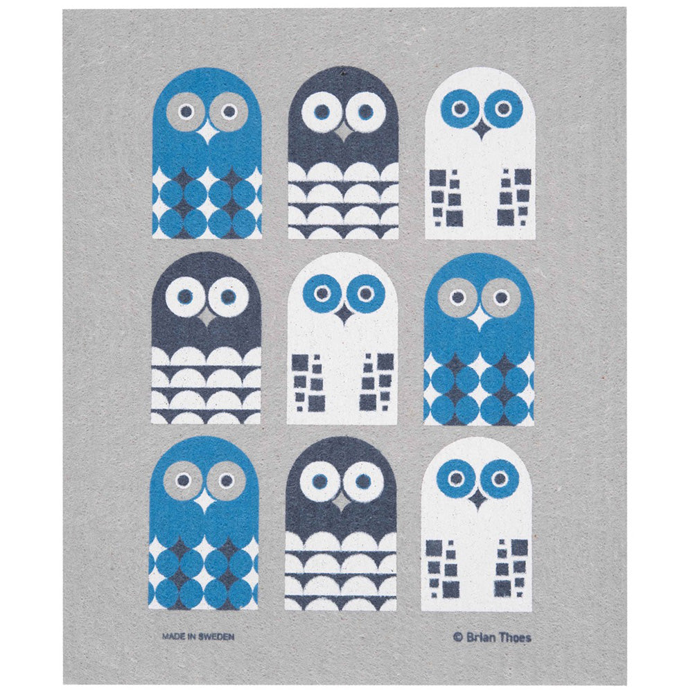 Swedish Dishcloth - Owl Family