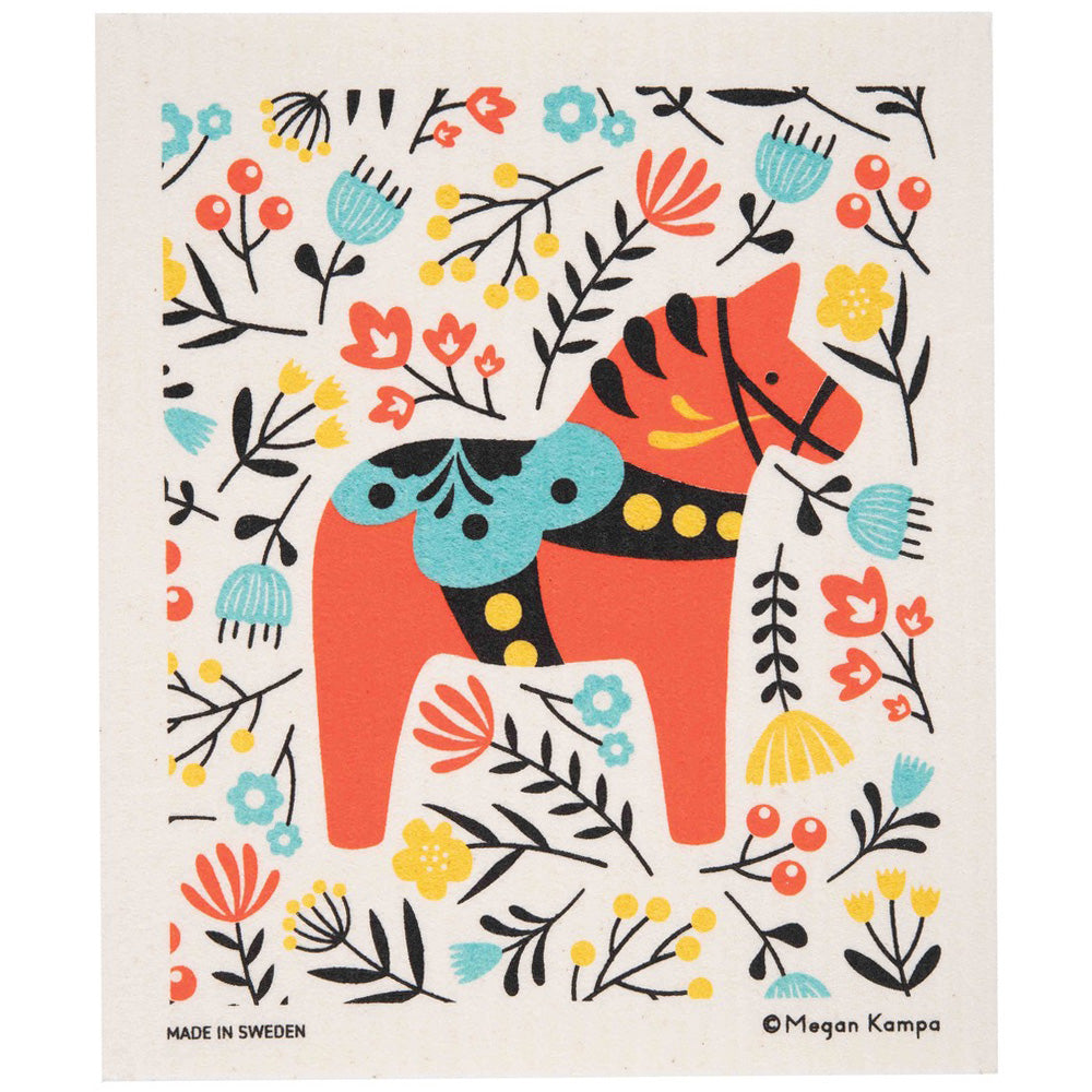 Swedish Dishcloth - MK Dala Horse