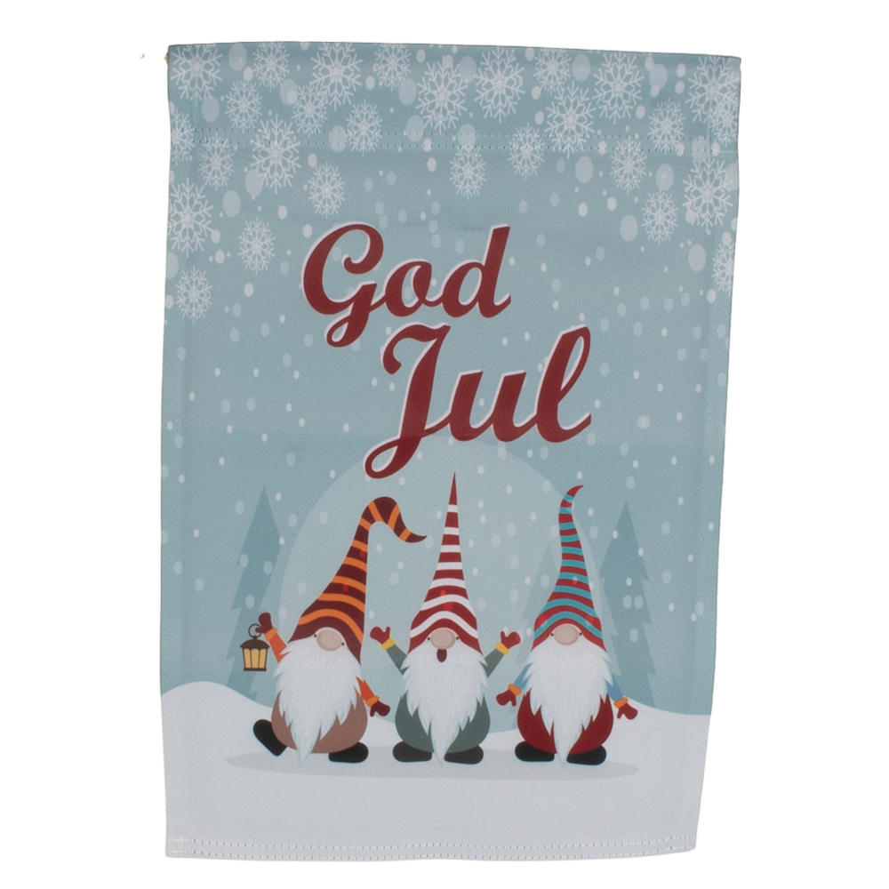 Garden Flag - God Jul Gnomes