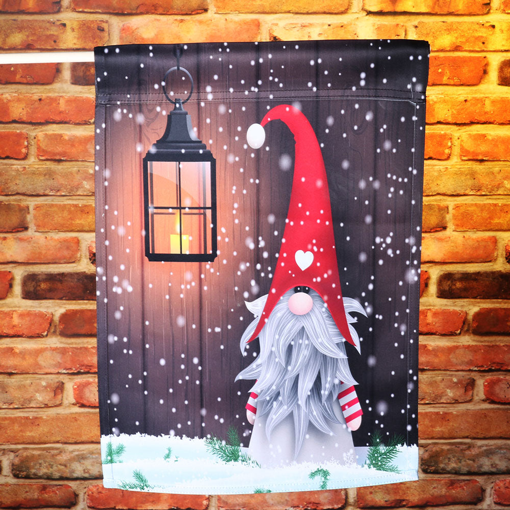 Garden Flag - Tomte with Lantern