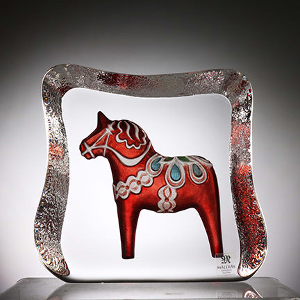 Crystal Block - Dala Horse