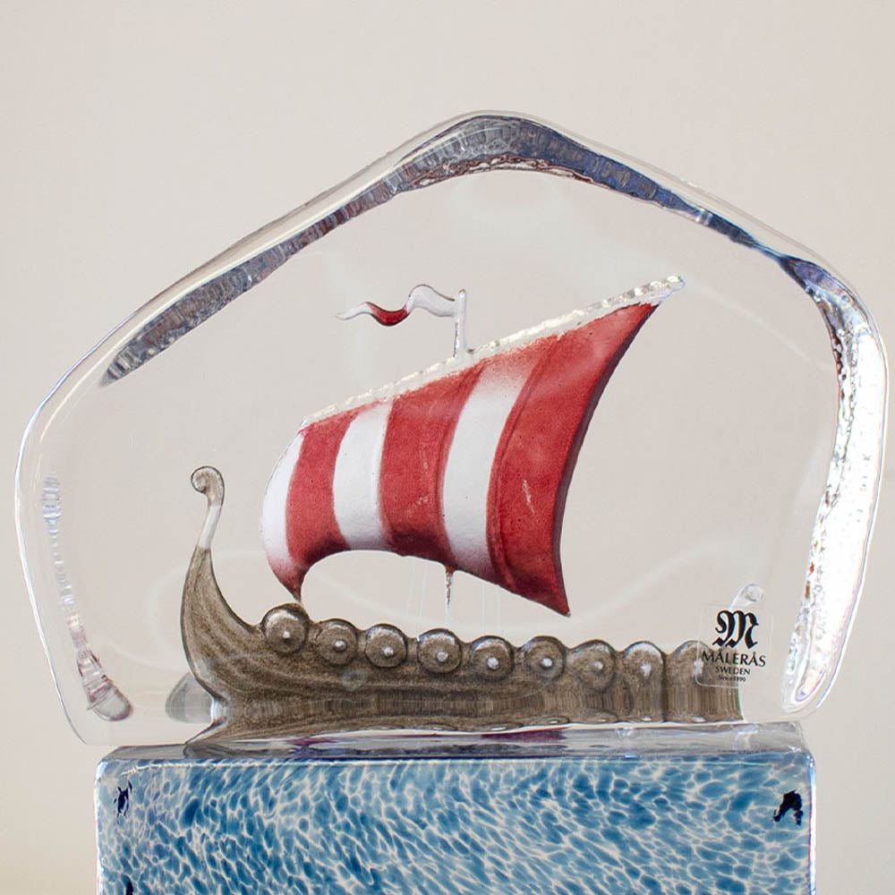 Crystal Viking Ship - Red