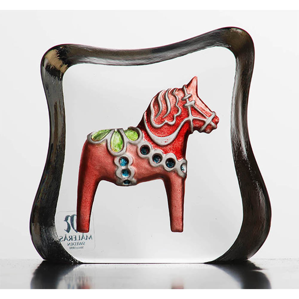Crystal Block - Dala Horse, small