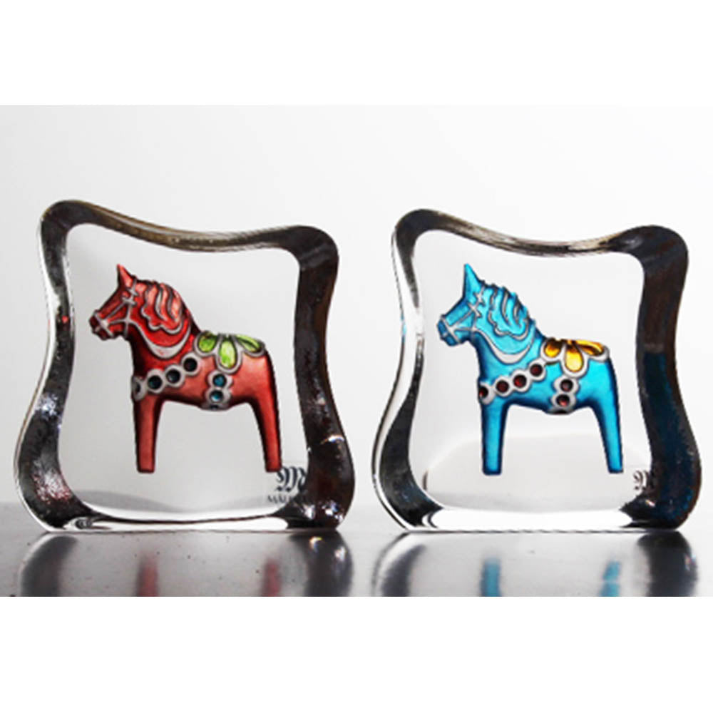 Crystal Block - Dala Horse, small