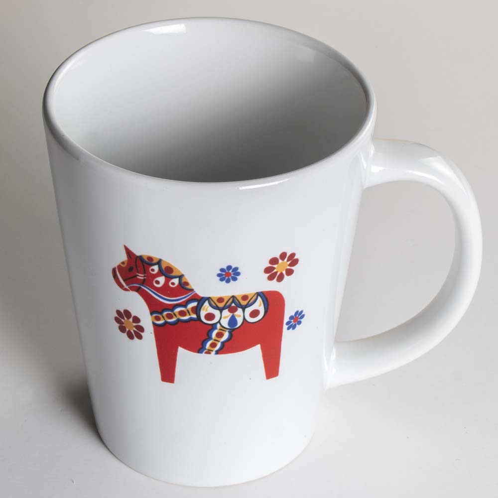 Latte Mug - Red Dala Horse