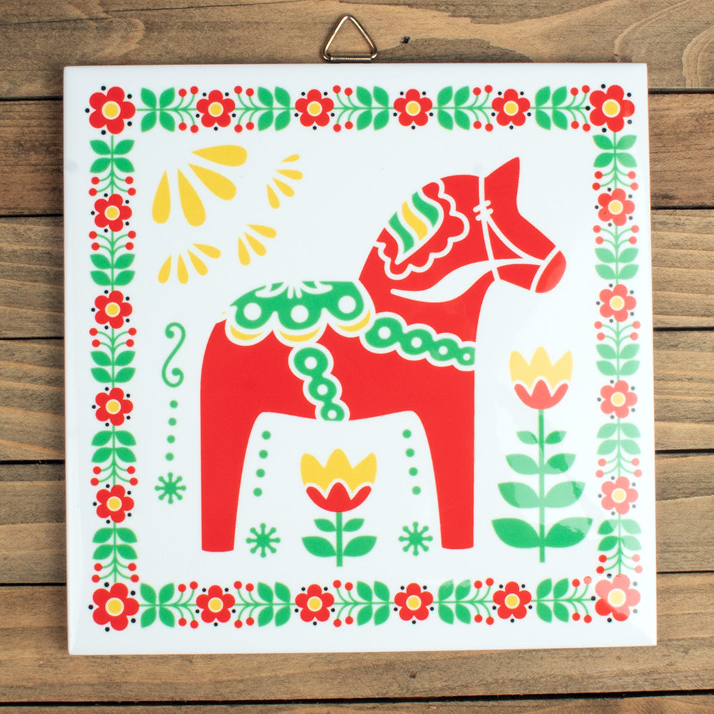 Tile - Red Dala Horse