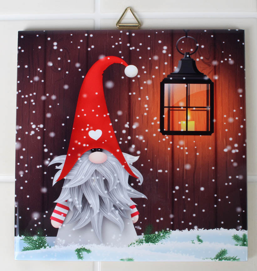 Tile - Tomte with Hanging Lantern