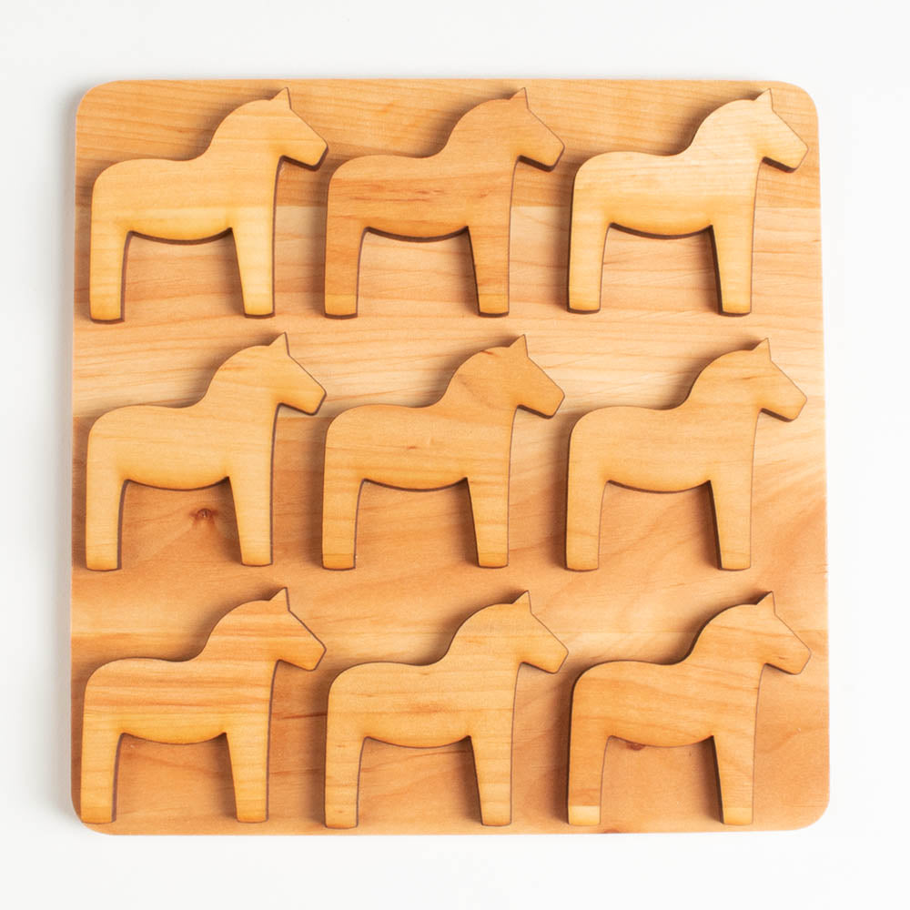 Dala Horses Wooden Trivet