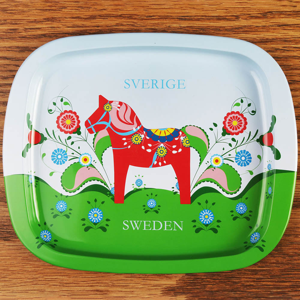 Metal Tray - Dala Horse & Kurbits