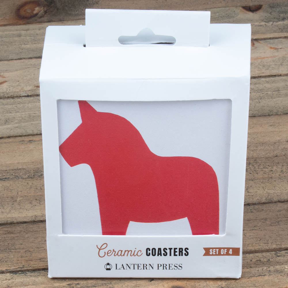 Dala Horse Silhouette Coasters
