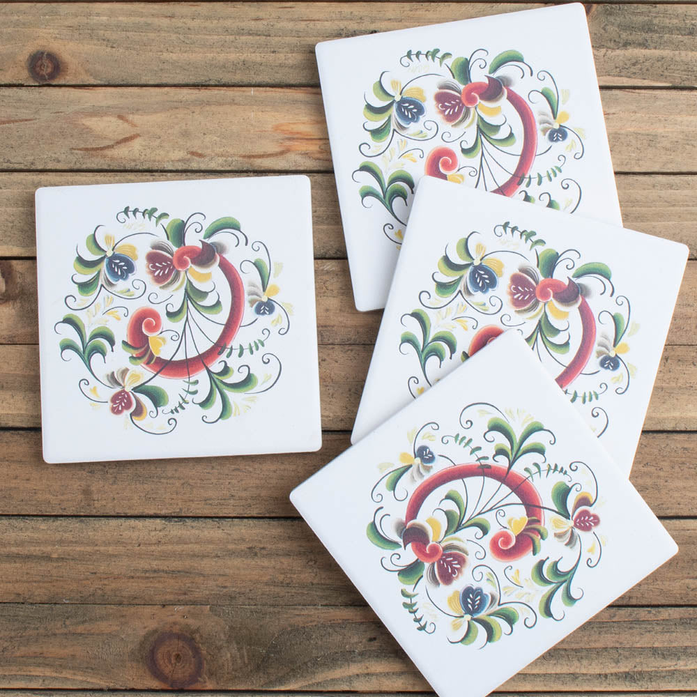 Rosemaling Coasters