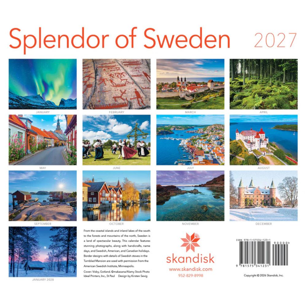 2027 Splendor of Sweden Calendar