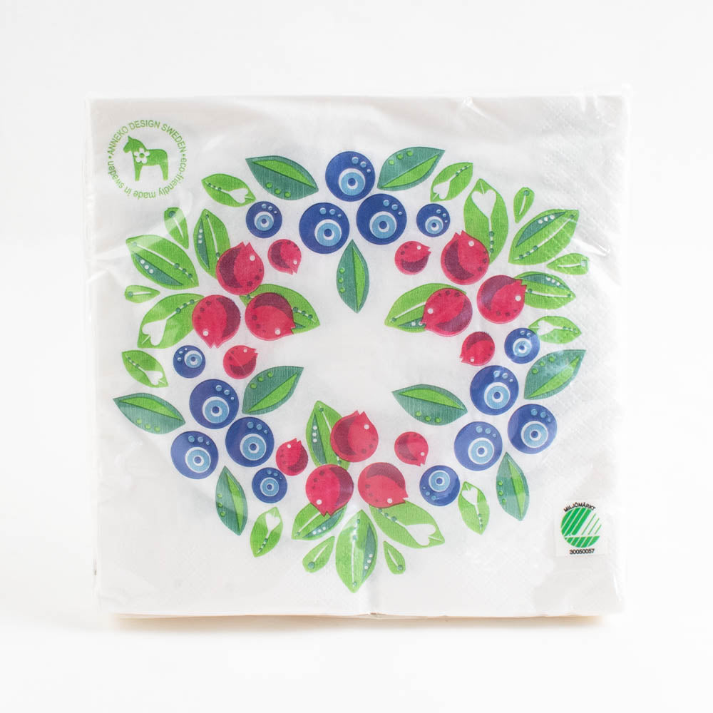 Lunch Napkin - Berry Wreath